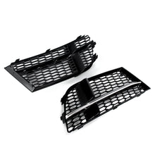 Chrome+Black Honeycomb Fog Light Grill Mesh Cover Fits Audi A3 S Line 2017-2019