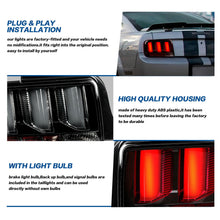 Smoked LED Tail Lights For 2005-2009 Ford Mustang Rear Brake Lamps w/ Sequential Signal