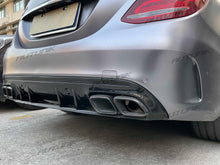 C63 Style Rear Diffuser & Black Exhaust For Mercedes W205 Sedan C250 C300 C450 C43 AMG Bumper Only