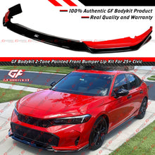 For 2025-2026 Honda Civic 11.5th Rallye Red Black Front Bumper Lip Splitter