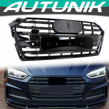 Front Bumper Grille Gloss Black Fits Audi A5/S5 B9 2017–2019