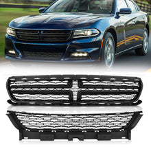 2PC Front Bumper Center Grille Black Mesh For 2015-2023 Dodge Charger SE SXT R/T