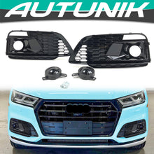 Gloss Black Front Fog Light Grille Cover For AUDI Q5 S-line SQ5 B9 2018-2020 fg241