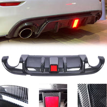 Carbon Fiber Look Rear Diffuser w/ LED Brake Light for Infiniti Q50 2014 2015 2016 2017