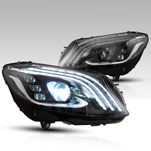 LED Headlights For 2015-2021 Mercedes C-Class W205 W/Blue DRL