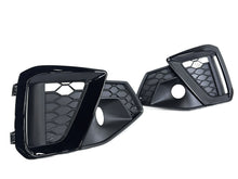 Black Front Fog Light Grill Cover for AUDI A4 B9 Sline S4 2020-2024 fg295