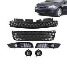 6pcs Front Upper Lower Mesh Grille Fog Lights & Bezels for 2006-2013 Chevrolet Impala