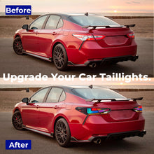 LED RGB Tail Lights for 2018-2024 Toyota Camry Sedan Rear Lights Assembly 1 Pair