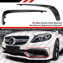 For 2015-2021 Benz W205 C63 AMG Carbon Fiber Front Bumper Air Duct Trim Replacement