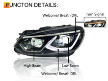 Full LED Headlights With Start-up Animation for Volkswagen Golf MK6 TSI TDI GTD LPG w/ Sequential 2009-2013