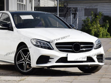 3pcs Gloss Black Front Lip Molding Trims For Mercedes C-Class W205 Sedan/Coupe AMG 2019-2021