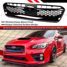 For 2015-2017 Subaru WRX STi VA OE Style Gloss Black Front Upper Mesh Grill Grille