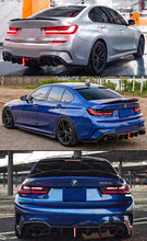 For 2019-2022 BMW G20 3 Series 330i M340i K Style Carbon Fiber LED Rear Diffuser + Side Splitters Extension