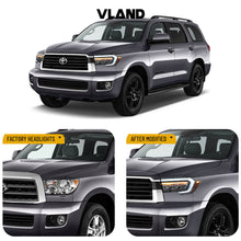 Full LED Projector Headlights For 2007-2013 Toyota Tundra W/Sequential