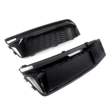 Black Front Fog Light Cover For Audi A4 B9 S-LINE S4 B9 2016-18 Honeycomb Style