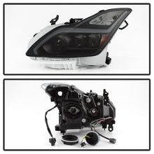 Black Smoke LED DRL Sequential Projector Headlights For 2008-2015 Infiniti G37/Q60 Coupe w/o AFS
