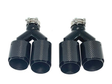 Real Carbon Dual Exhaust Tip End Pipes 65mm Inlet for Mercedes Audi BMW Porsche