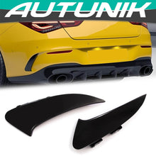 Gloss Black Rear Canards Side Air Vents Trims For Mercedes C118 CLA 200 250 35 45 AMG 2020-2024