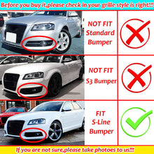 2pcs Front Bumper Fog Light Grille Fog Lamp Cover For Audi A3 8P S-Line 2009-2012