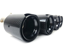 Black Carbon Fiber Stainless Exhaust Tips For 2019-2025 BMW G20 M340i G42 M440i G23 G26 M220i