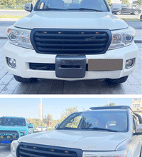 Black Front Upper Hood Bumper Grille w/ LED Light for Toyota Land Cruiser LC200 2007-2015