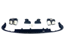 Carbon Fiber Look Rear Diffuser + Chrome Exhaust Tips For Audi A6 C8 S-Line S6 2019–2024