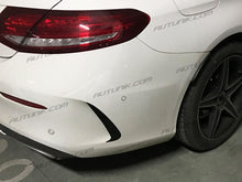 Glossy Black Rear Canards Side Air Vent Trims for Mercedes W205 Coupe C205 C300 C43 AMG 2015-2023