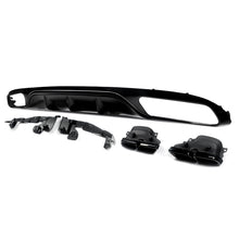 Gloss Black Rear Diffuser & Exhaust Tips For Mercedes E Class W213 Standard Bumper 2017-2020