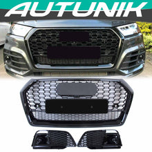 Honeycomb Grille + Fog Light Cover for Audi B9 Q5 Sline SQ5 2018-2020
