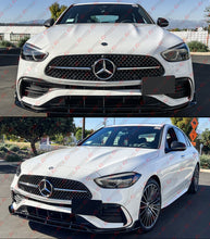 For 2022-2025 Mercedes W206 C300 C43 AMG Sedan Gloss Black Front Bumper Lip Splitter