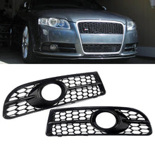 Gloss Black Honeycomb Lower Fog Light Grille For Audi A4 B7 S-Line S4 2005-2008