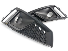 Pair Black Fog Light Grille Trim Covers For 2019 Audi A4 S-Line S4 Front Bumper