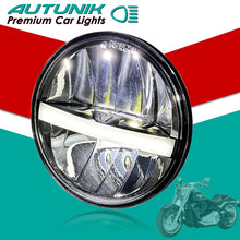 5-3/4” Round LED Headlight Hi/Lo Beam + Halo for Harley, Honda, Yamaha, Indian, Bobber