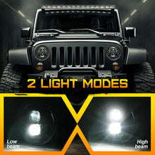 Pair 7" Round LED Headlights Hi Low Beam For Jeep Wrangler JK TJ LJ Black