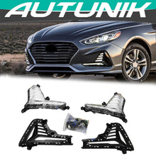 LED Fog Lights DRL Day Time Running Lamps Cover Bezels For 2018 2019 Hyundai Sonata