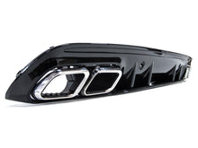 Black Diffuser w/ Chrome Exhaust Tips For Mercedes W205 Sedan C250 C300 C43 Sedan AMG