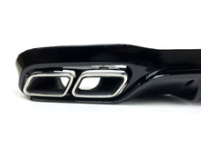 E63 Style Gloss Black Rear Diffuser + Silver Exhaust Tips For Mercedes W213 S213 LCI AMG AMG Bumper