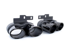 63mm Inlet Exhaust Tips Muffler Black For AUDI A6 C8 A7 2019-2024 Refit to S6 S7