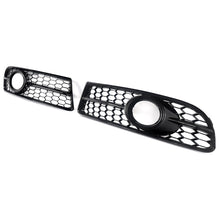 Gloss Black Honeycomb Lower Fog Light Grille For Audi A4 B7 S-Line S4 2005-2008