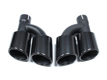 Black/Silver Dual Exhaust Tips Tail Pipes For Audi A3 8P 8V A4 B8 B9 A5 A6 Q5 TT 2.0T
