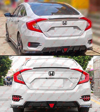 For 2016-21 Civic Sedan GT Shark Fin Style Gloss Black DIffuser Kit W/ LED Light