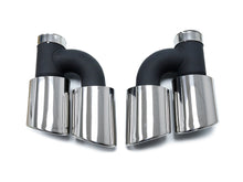 Black/Silver Dual Exhaust Tips Tail Pipes For Audi A3 8P 8V A4 B8 B9 A5 A6 Q5 TT 2.0T