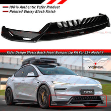 For 2025-2026 Tesla Model Y Juniper Gloss Black Front Bumper Lip Kit By Yofer
