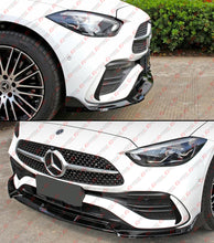 For 2022-2025 Mercedes Benz W206 C300 C43 AMG V2 B Style Gloss Black Front Bumper Lip Splitter