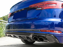 Gloss Black Rear Diffuser + Exhaust Tips For Audi A4 B9 Non-S-Line Sedan 2017–2019
