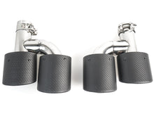 Dual Matte Carbon Exhaust Pipe Tips for Audi A4 A5 A6 A7 Modifications