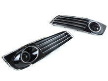 Chrome/Black Fog Light Cover Grille Trim w/ ACC Dummy Cap for 2011-2014 Audi A8 D4