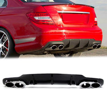 Rear Diffuser + Silver Exhaust Tips for Mercedes W204 C63 C300 AMG Pack 2012-2014 di145