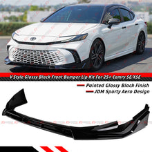 Gloss Black 3-Piece Front Bumper Lip Splitter For 2025+ Toyota Camry SE XSE