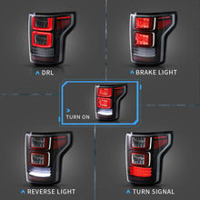 LED CLEAR Rear Tail Lights For Ford F150 F-150 Pickup 2015-2020 W/Red Turn Signal Lights